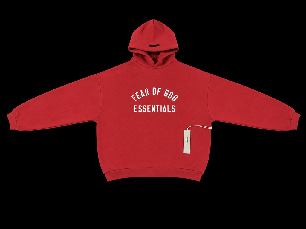 Fear of God Essentials Hoodie | Crimson | Mens | Size: XS