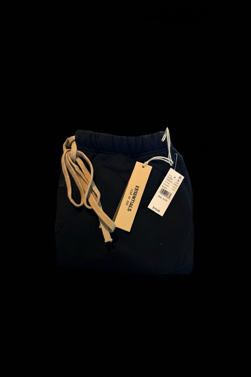 Fear of God Essentials Sweatpants | Black with Brown Drawstring | Mens | Size: S