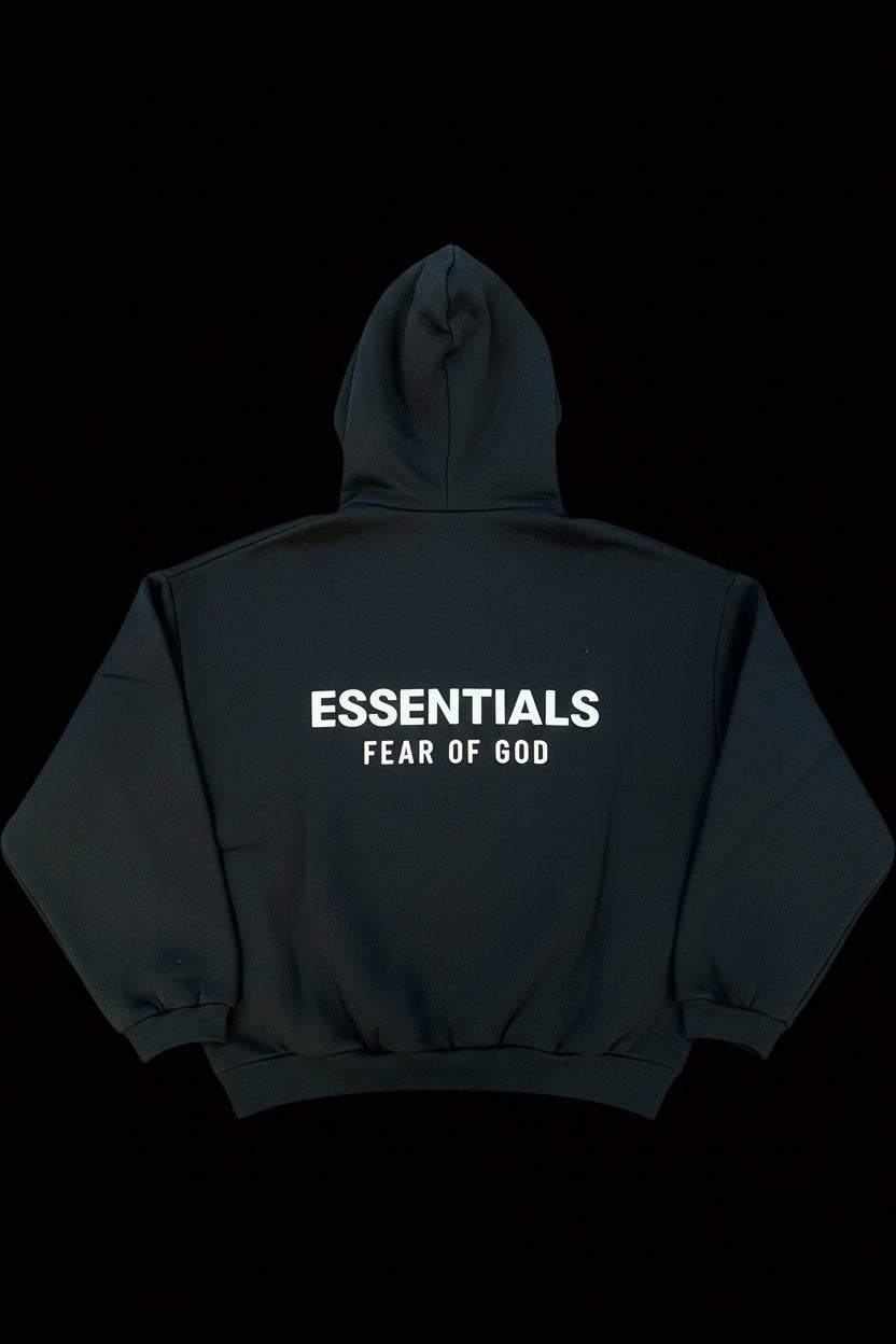 Fear of God Essentials Hoodie | Jet Black | Mens | Size: XXS