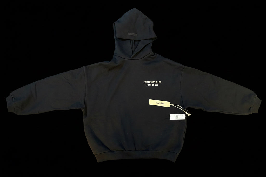 Fear of God Essentials Hoodie | Jet Black | Mens | Size: XXS