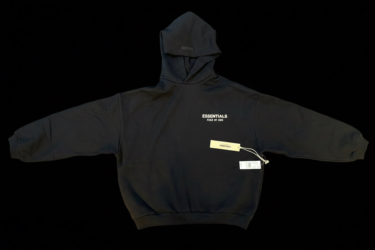 Fear of God Essentials Hoodie | Jet Black | Mens | Size: XXS