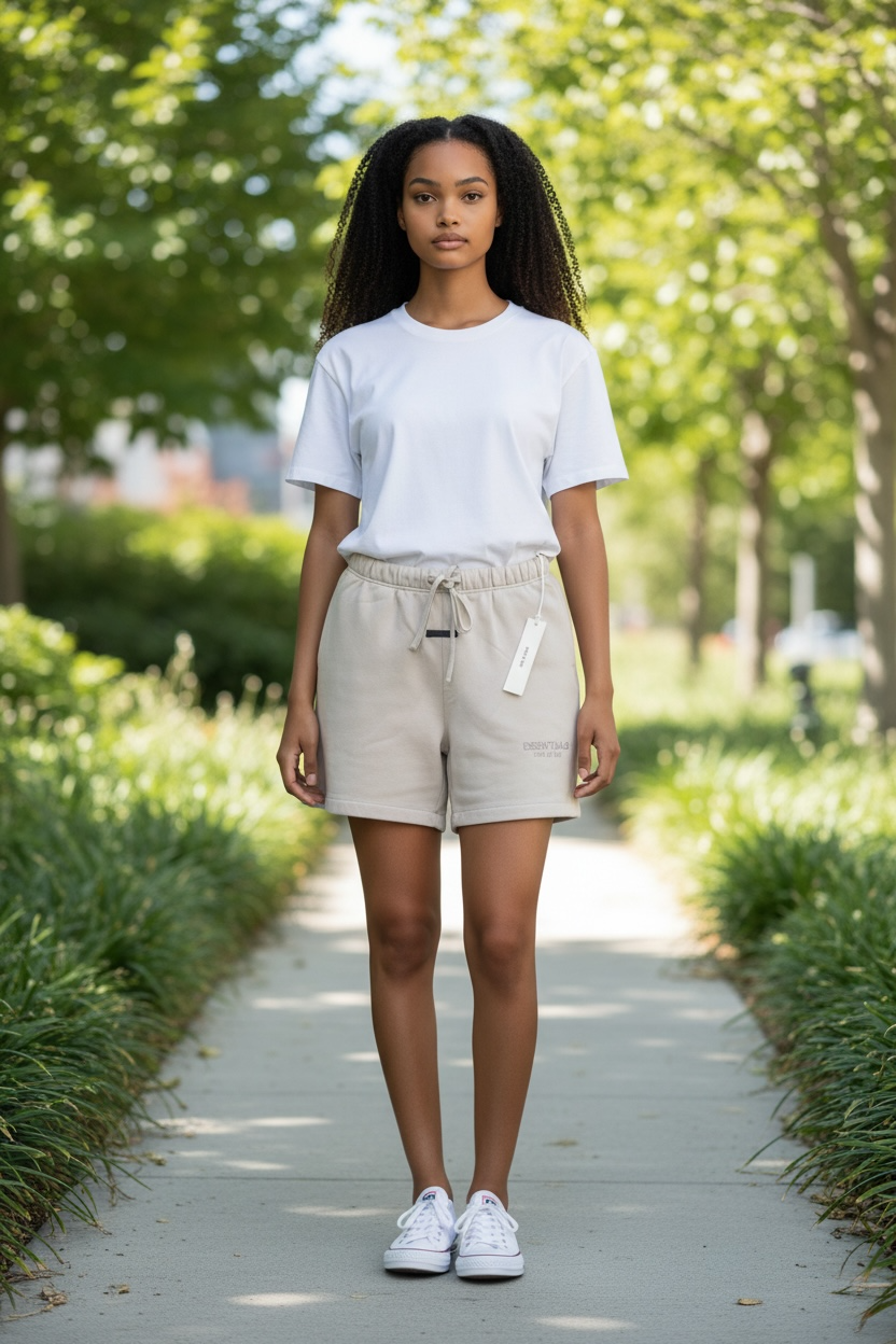 Essentials Sweat Shorts – Sand - Medium - Mens