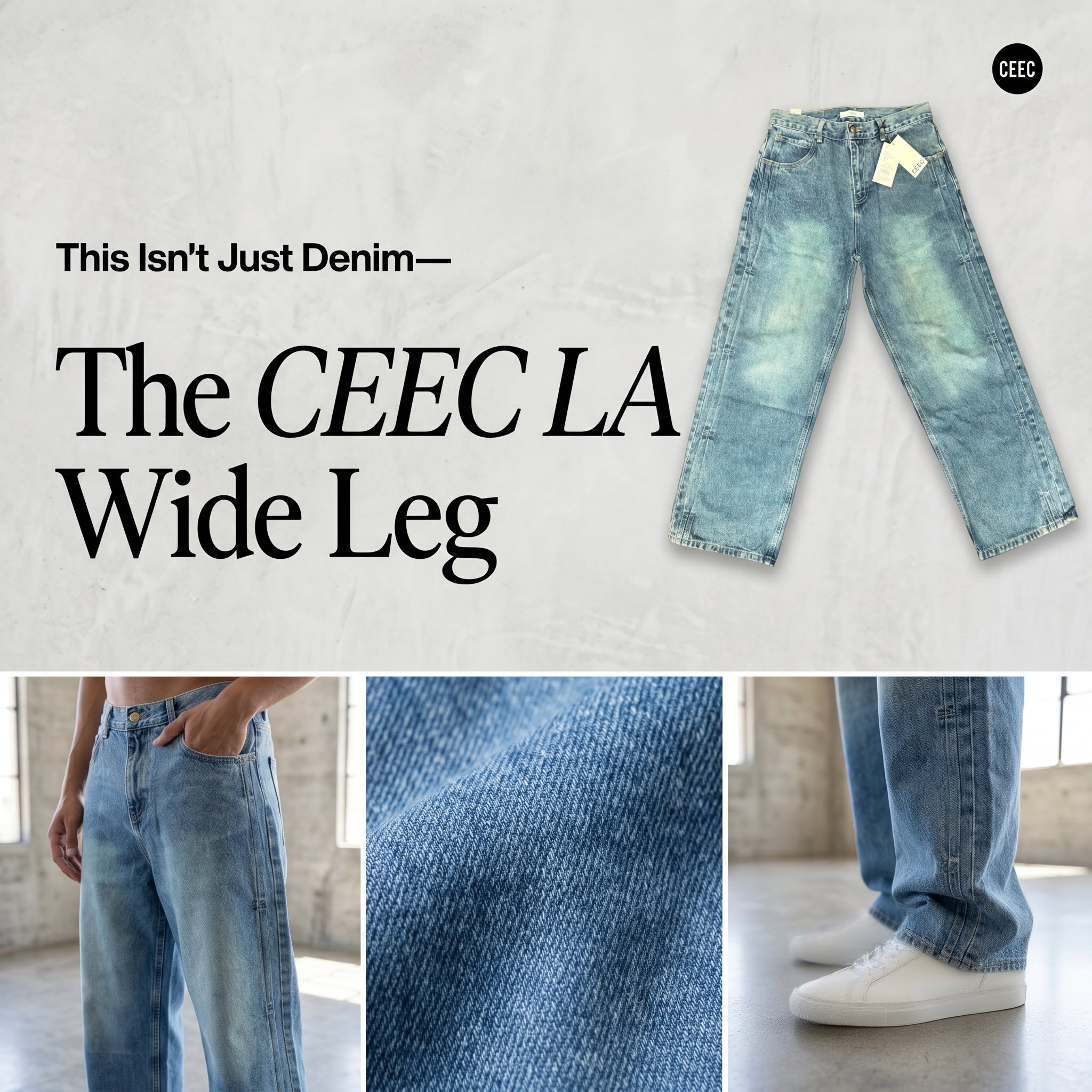 CEEC LA Vintage Wash Denim Jeans | Relaxed Fit