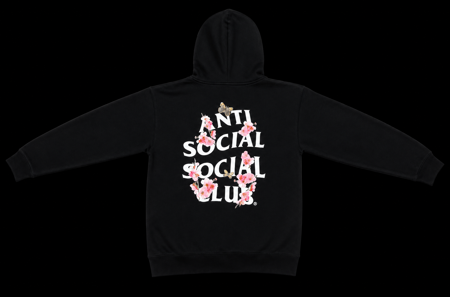 Anti Social Social Club Floral Hoodie | Black | Mens | Size: L
